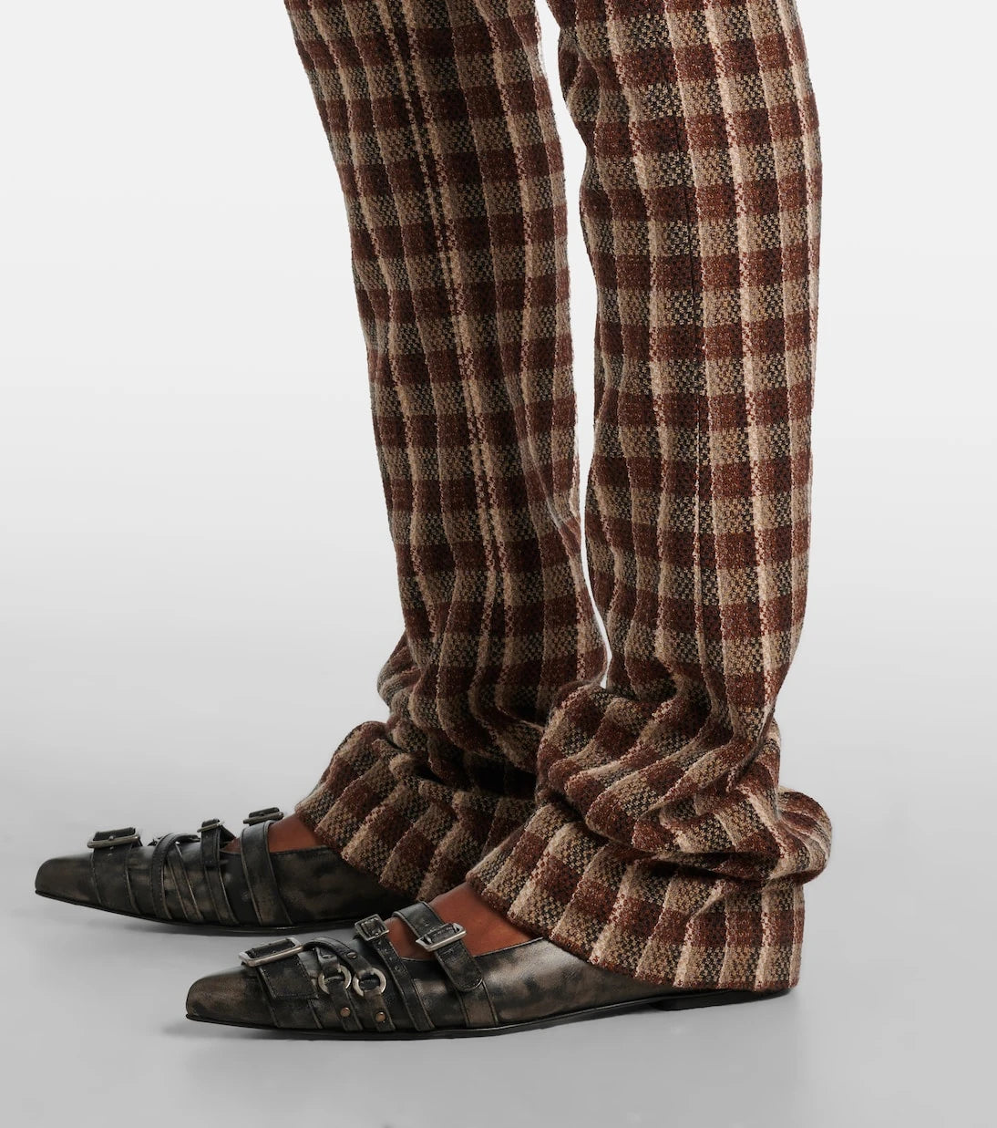 Acne Studios - Checked wool and cotton-blend flared pants