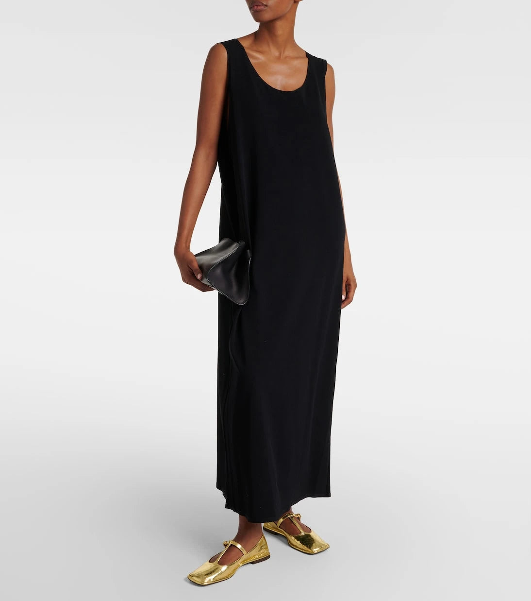 The Row - Square T-Strap leather Mary Jane flats