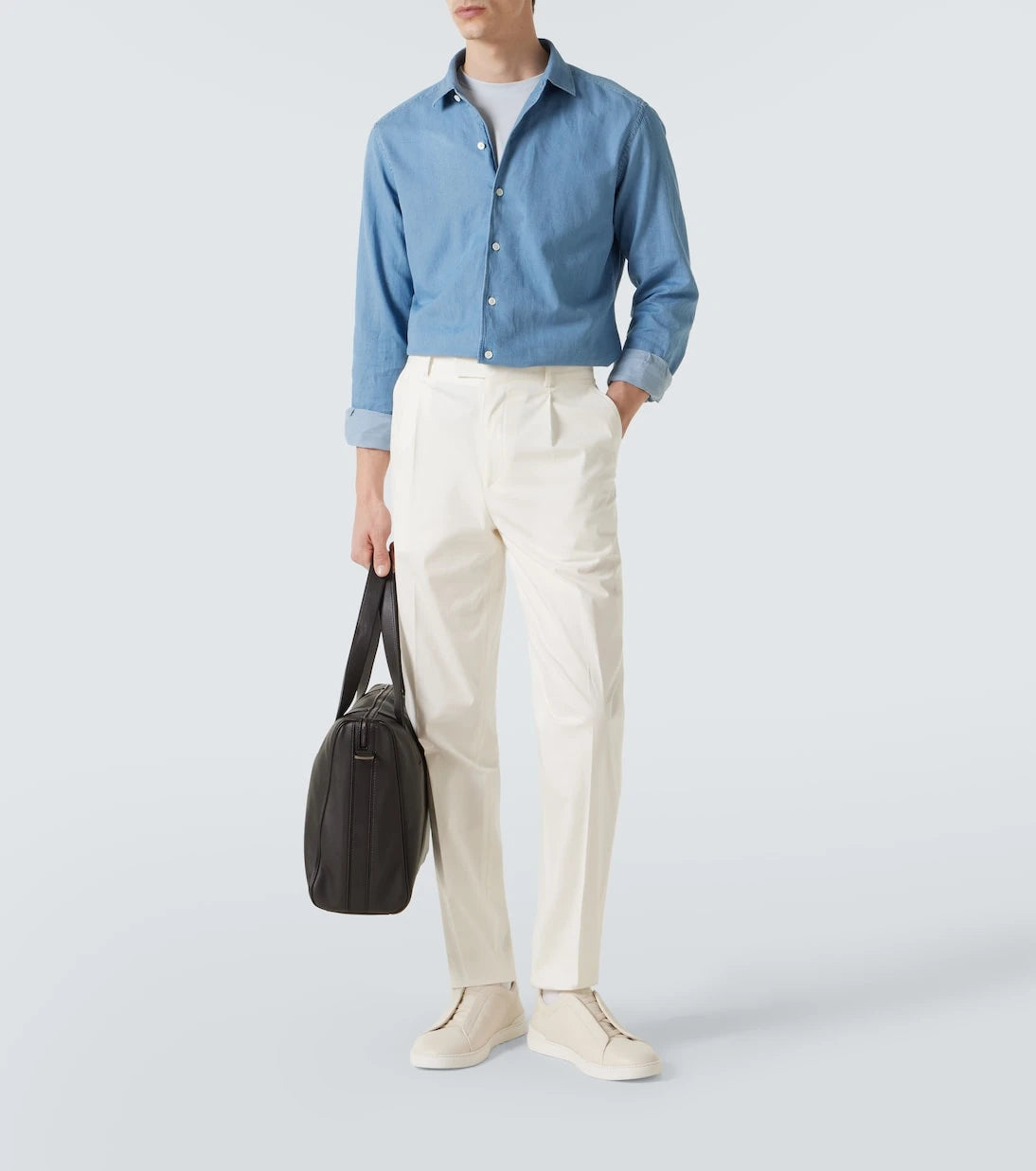Zegna - Cotton and linen denim shirt