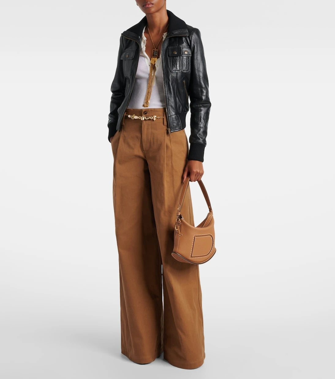 Delvaux - Pin Swing Surpiqué leather shoulder bag