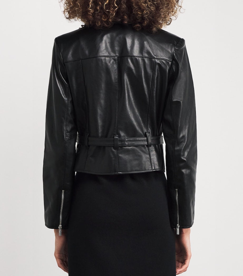 PAIGE Black Foxe Lamb Leather Jacket