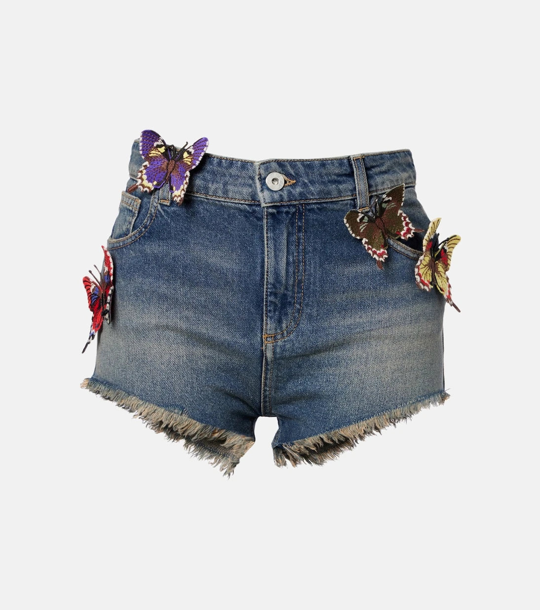 Blumarine - İşlemeli denim şort