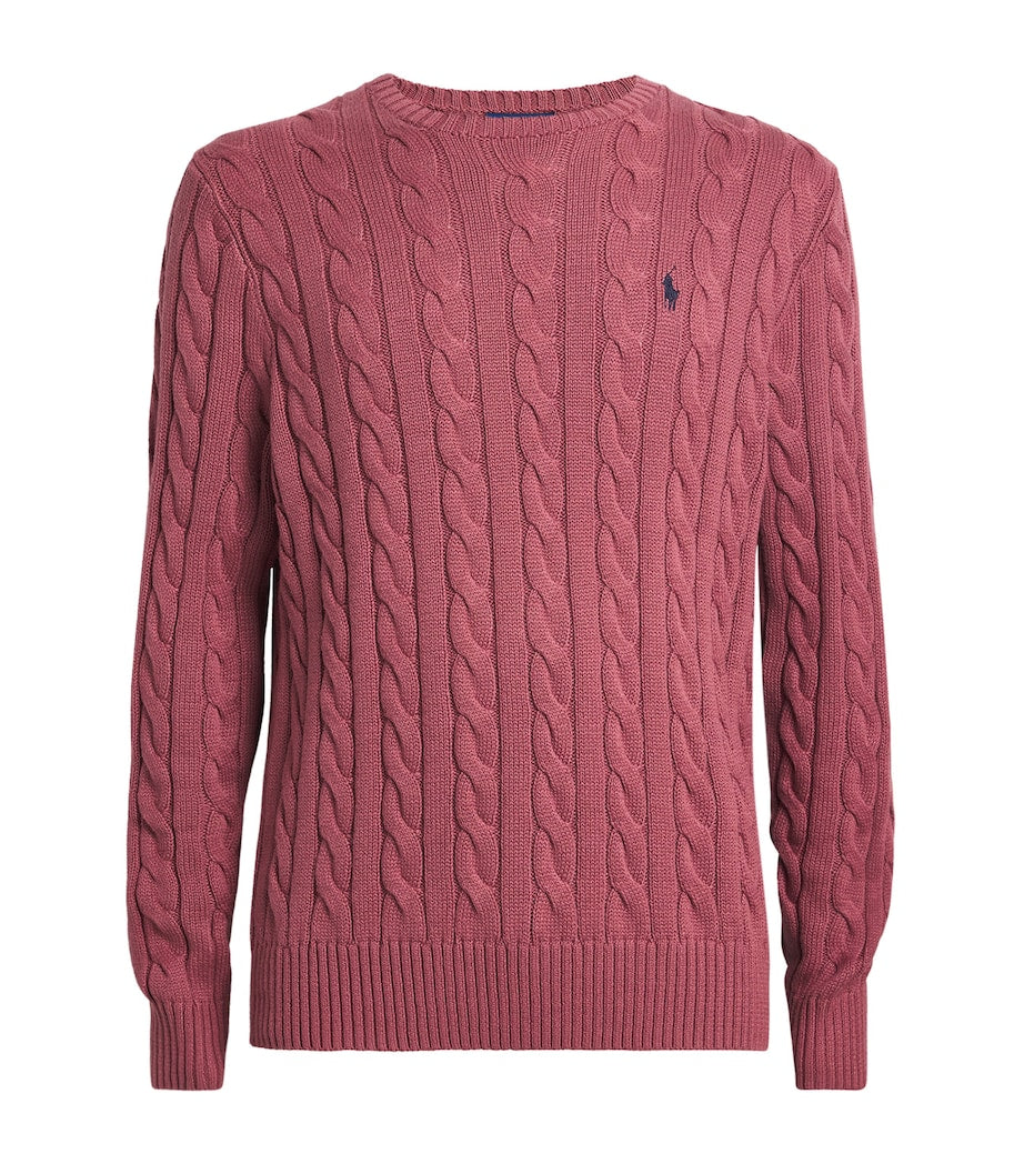 Polo Ralph Lauren Red Cotton Cable Sweater