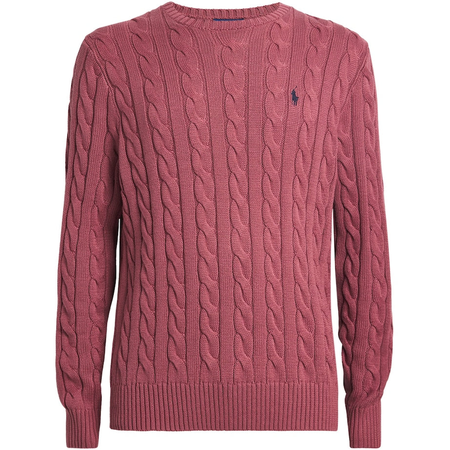 Polo Ralph Lauren Red Cotton Cable Sweater