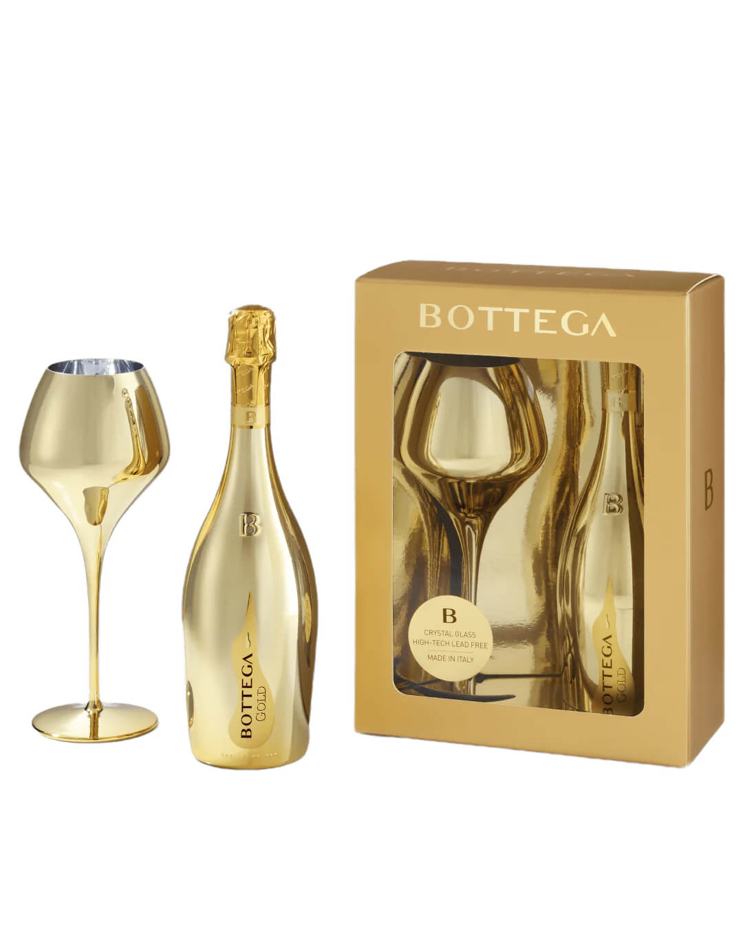 Bottega Confezione Gold and Magnifico Gold Glass Prosecco, 75 cl
