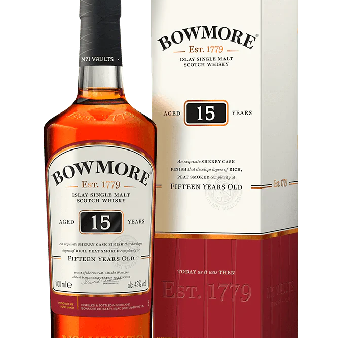Bowmore 15 Year Islay Single Malt Scotch Whiskey (750mL)