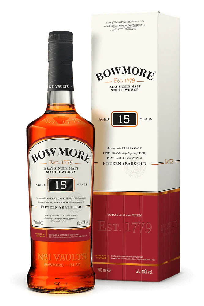 Bowmore 15 Year Islay Single Malt Scotch Whiskey (750mL)