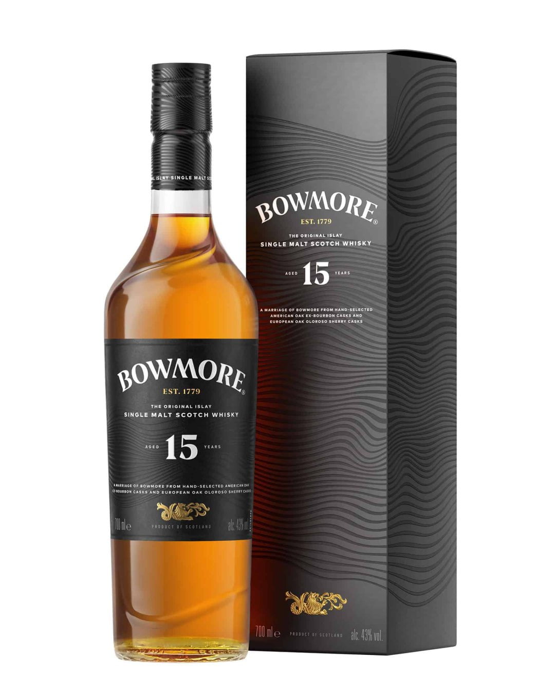 Bowmore 15 Year Old Sherry Oak Cask Islay Single Malt Scotch Whisky, 70 cl