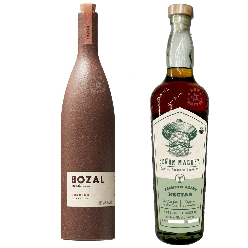 Bozal Borrego Sacrificio Mezcal + Señor Maguey Agave Nectar Bundle (750 ml + 700 ml)