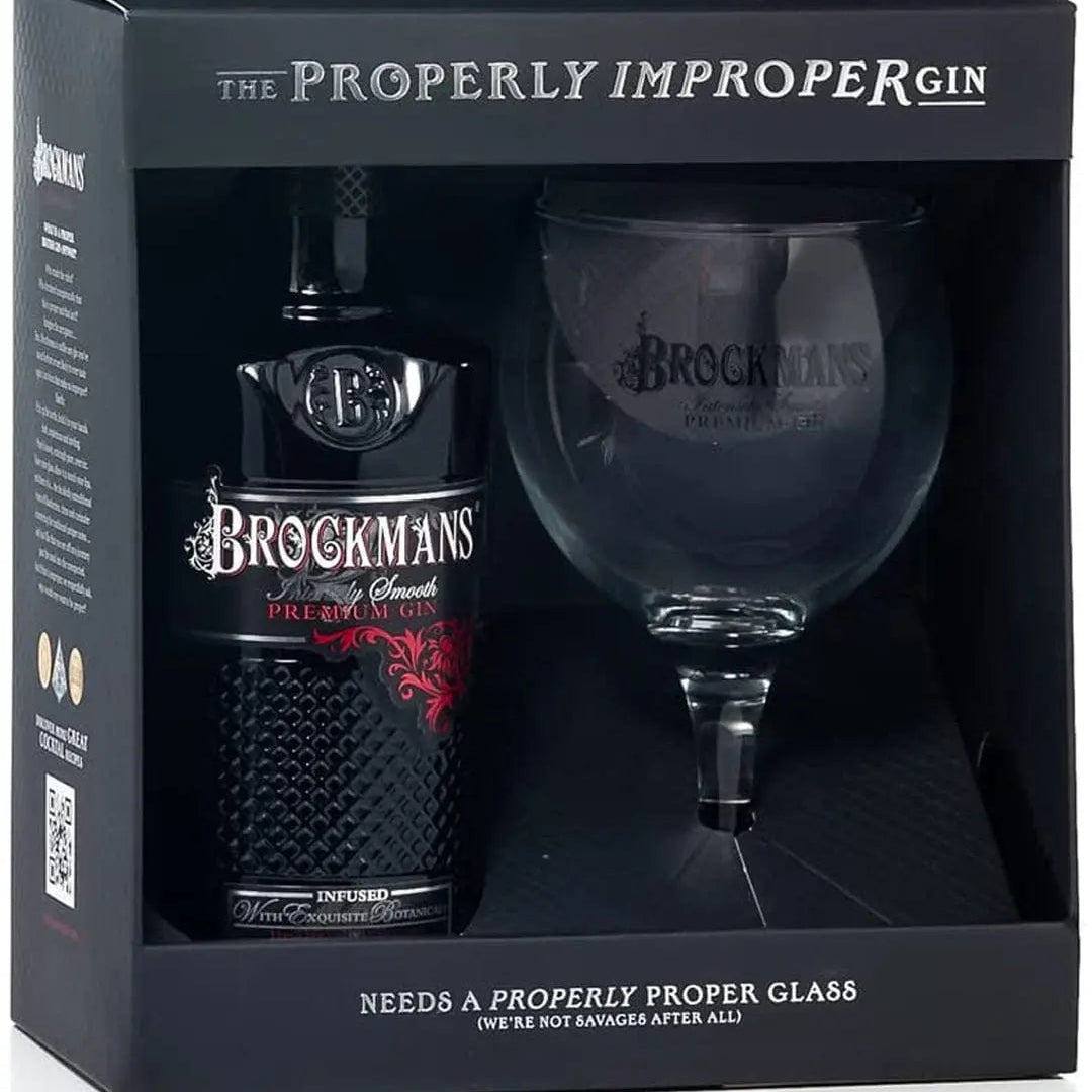 Brockmans Intensely Smooth Gin Gift Pack with Glass, 70 cl