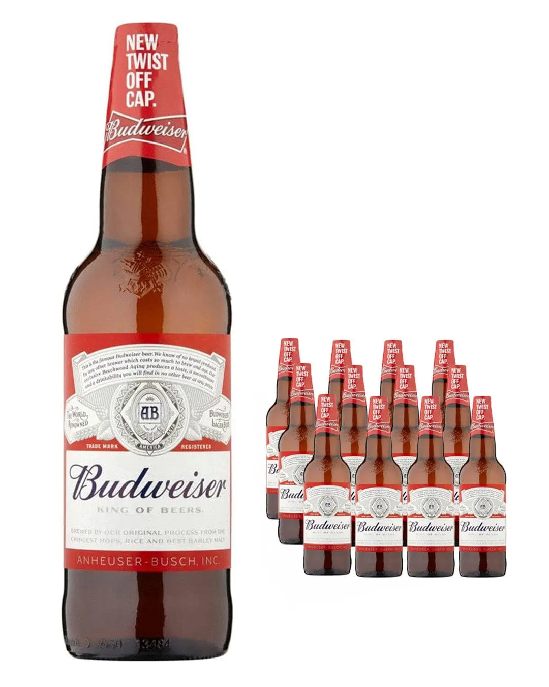 Budweiser Premium Lager Bottle Multipack, 12 x 660 ml