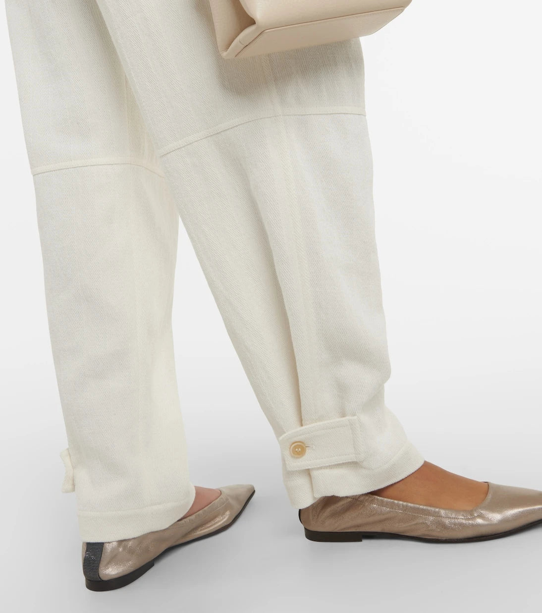 Brunello Cucinelli - Metallic leather ballet flats