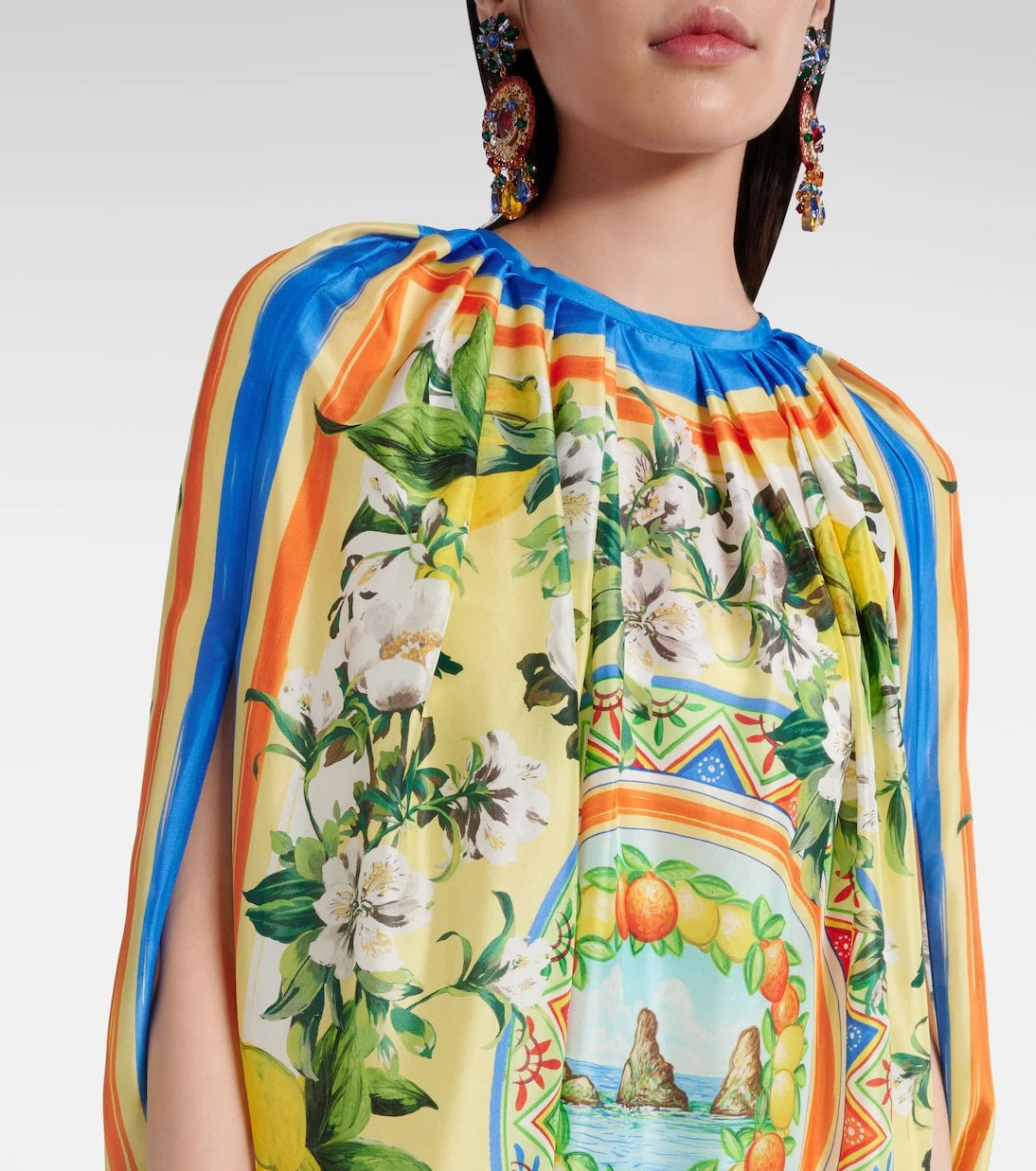 Dolce&Gabbana - Printed silk cape