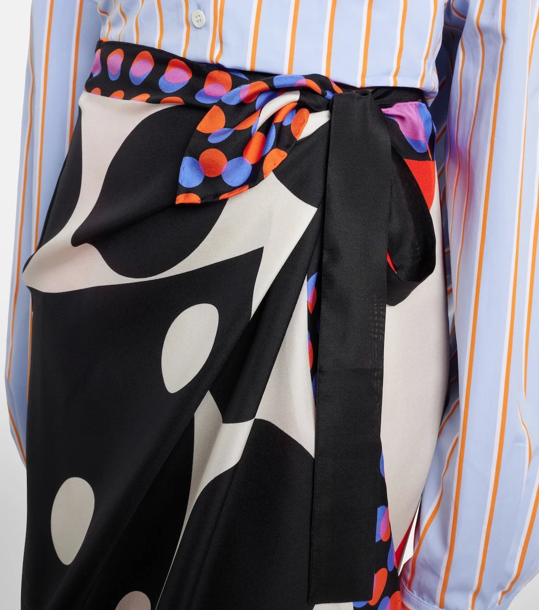 Dries Van Noten - Printed silk wrap skirt