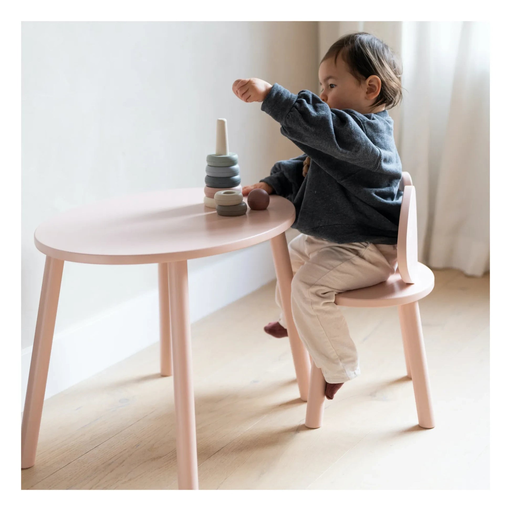 Nofred - Birch Mouse Table and Chair | Blush