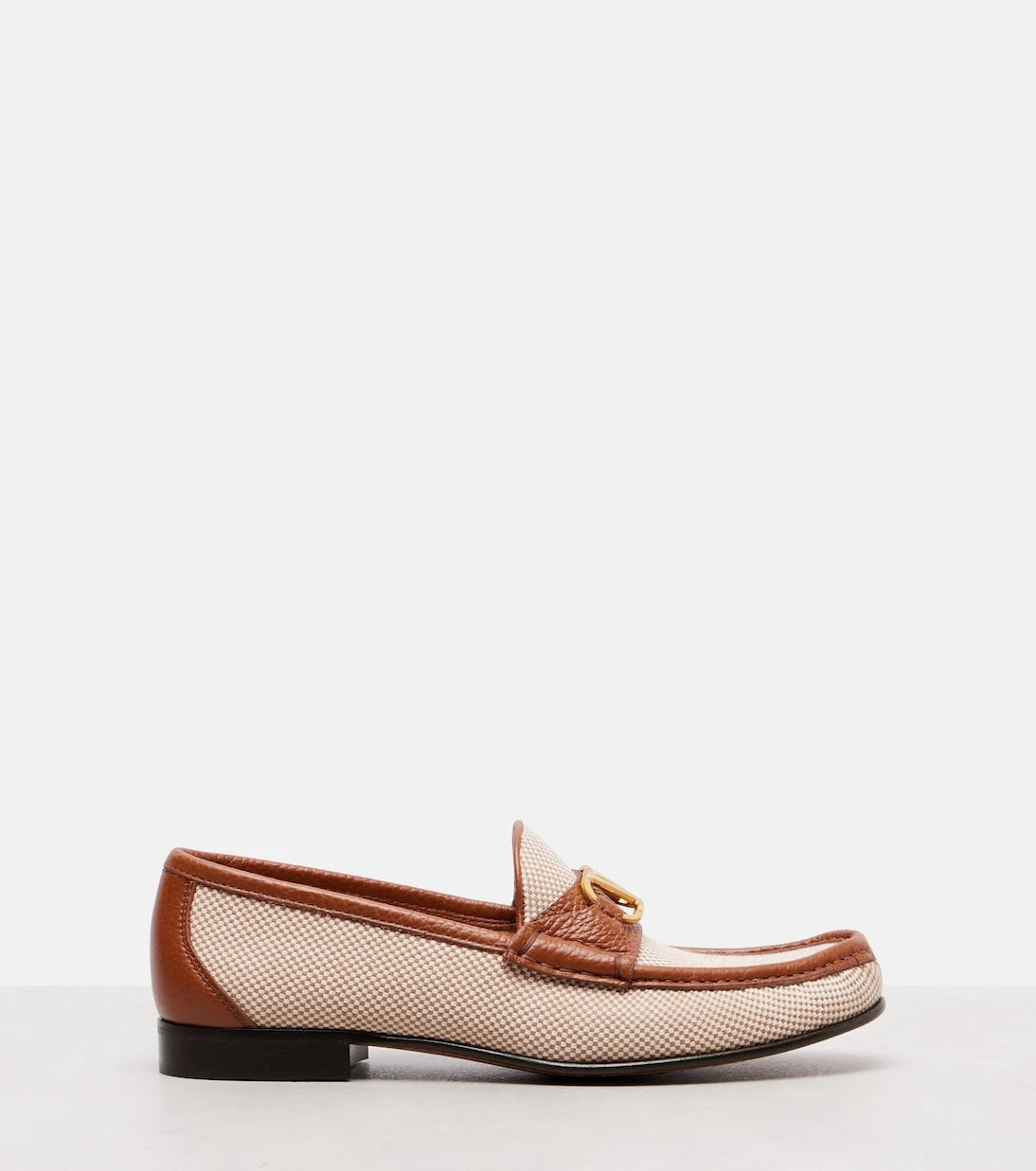Valentino Garavani - VLogo leather-trimmed canvas loafers