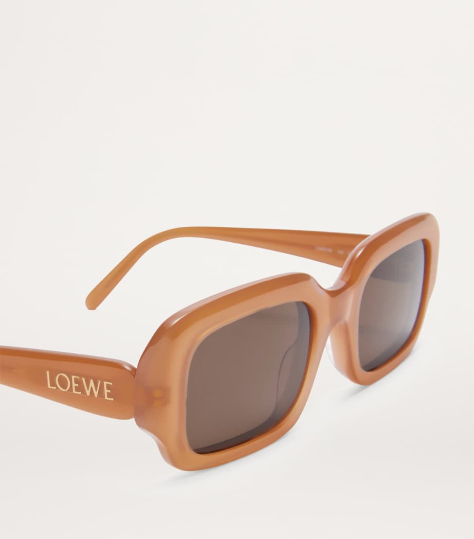 LOEWE Brown Acetate Rectangular Slim Sunglasses