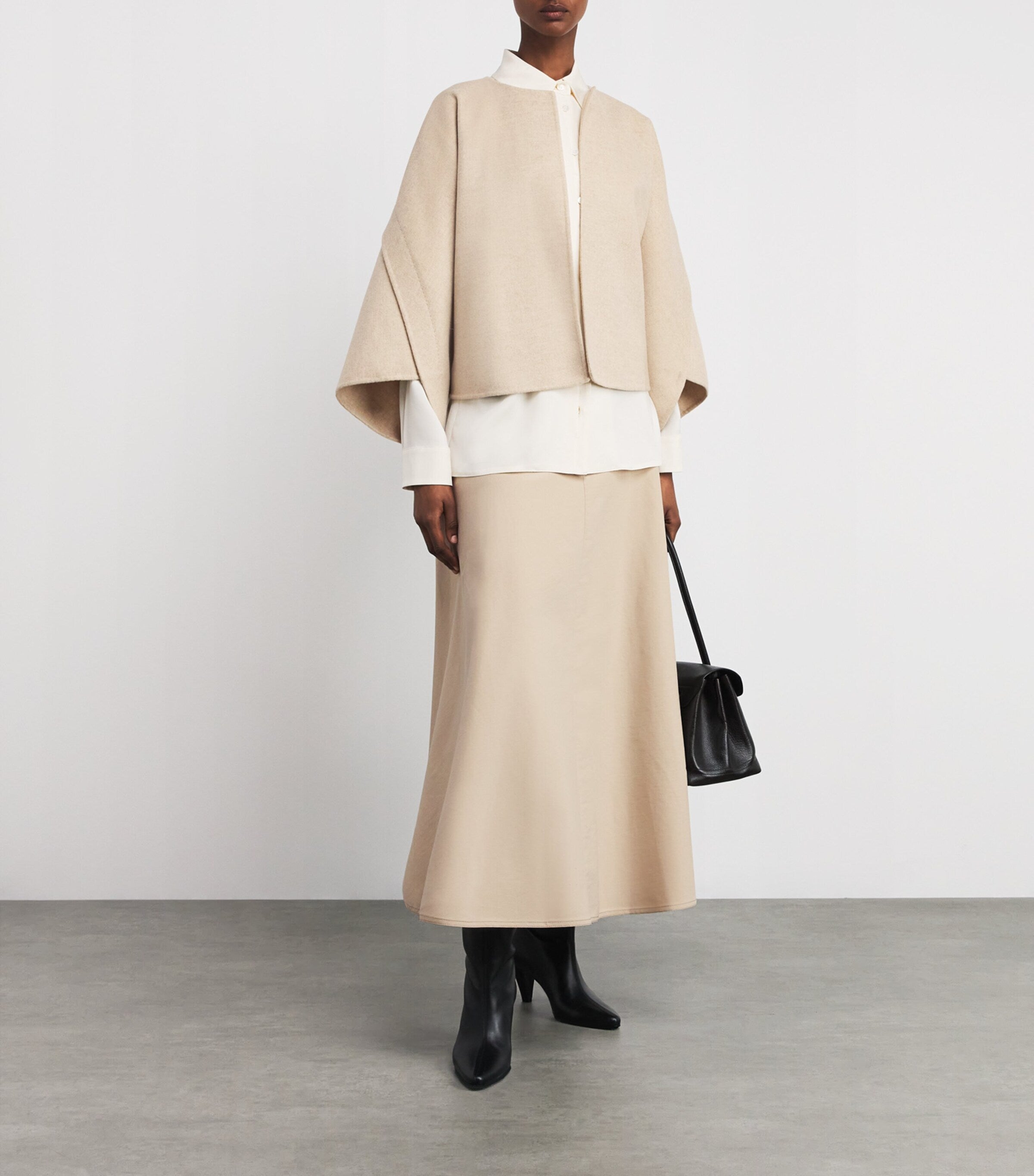 Max Mara Beige Wool-Cashmere Capelet
