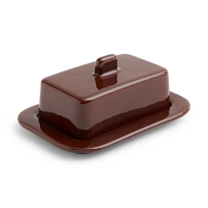 Terrakot kapaklı tereyağı kabı 7,5 x 12,3 x 17,5 cm