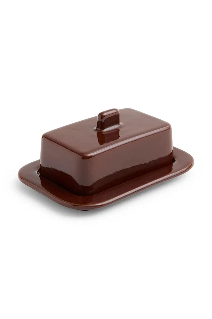 Terrakot kapaklı tereyağı kabı 7,5 x 12,3 x 17,5 cm