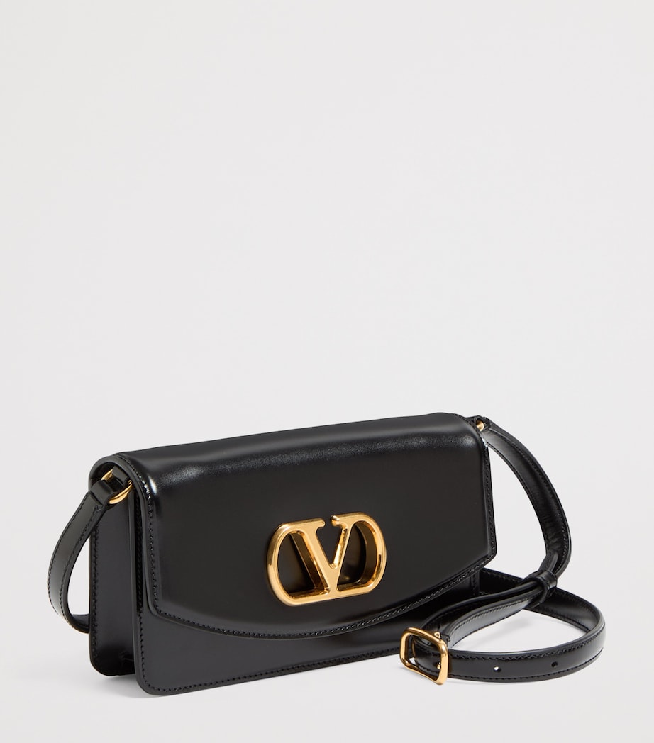 Valentino Garavani Black Small Leather Vain Clutch Bag