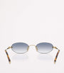 Gold Metal Oval Sunglasses