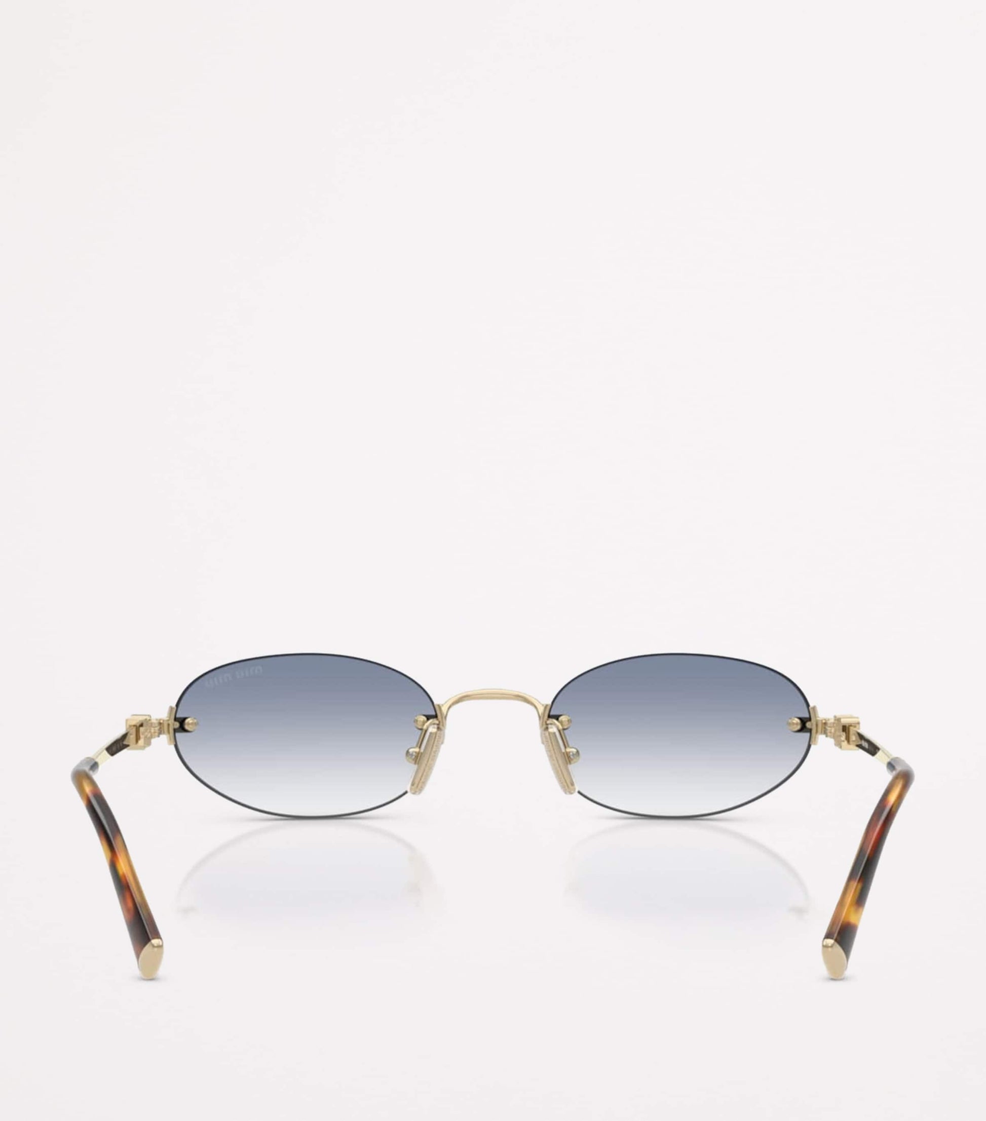 Gold Metal Oval Sunglasses