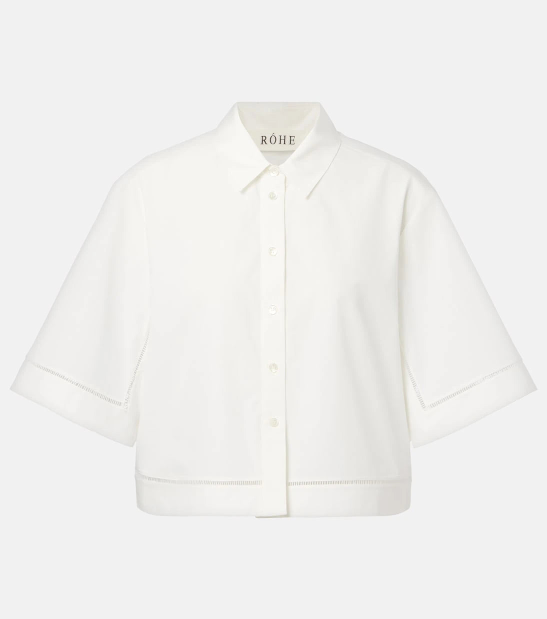 Róhe - Embroidered cotton poplin shirt