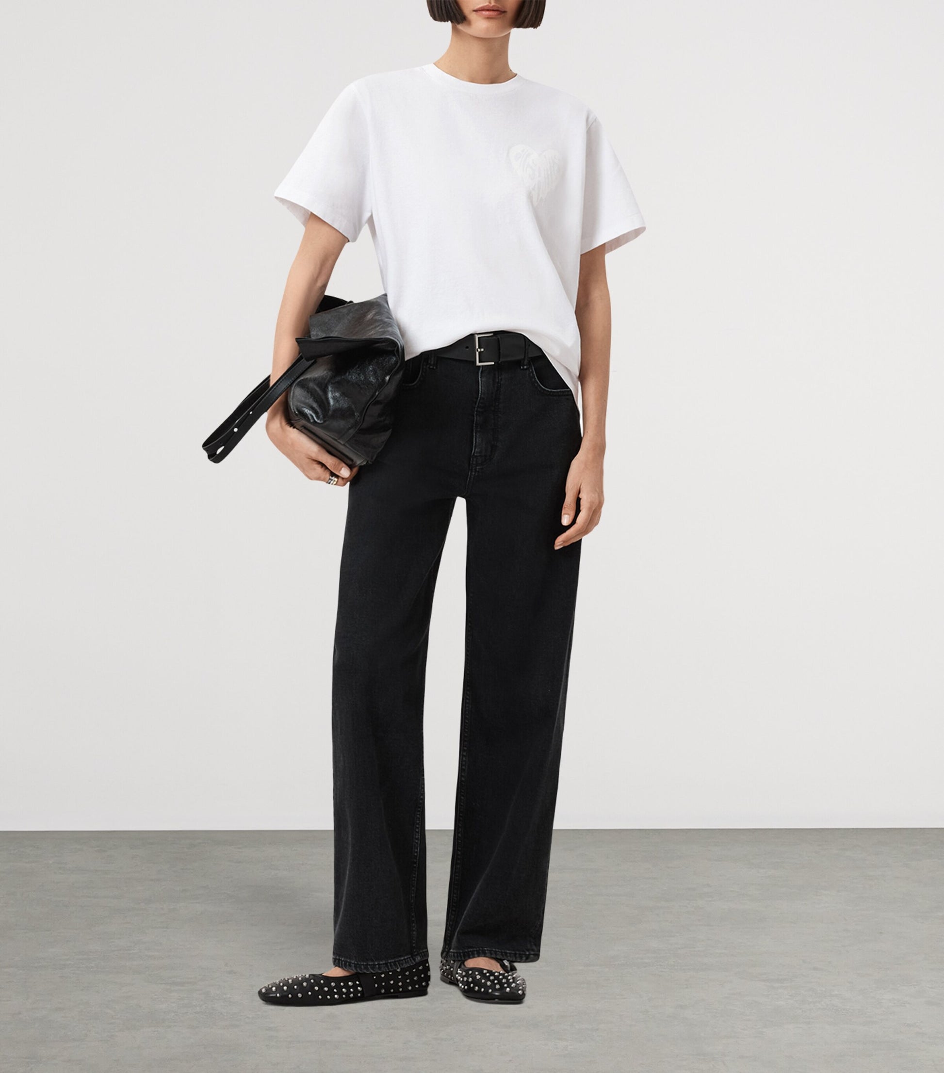 AllSaints White Organic Cotton Poster Graphic T-Shirt