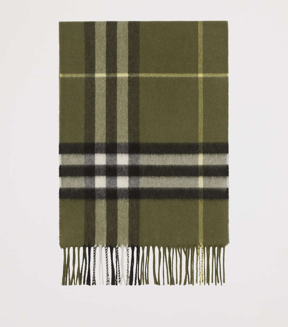 Green Cashmere Check Scarf
