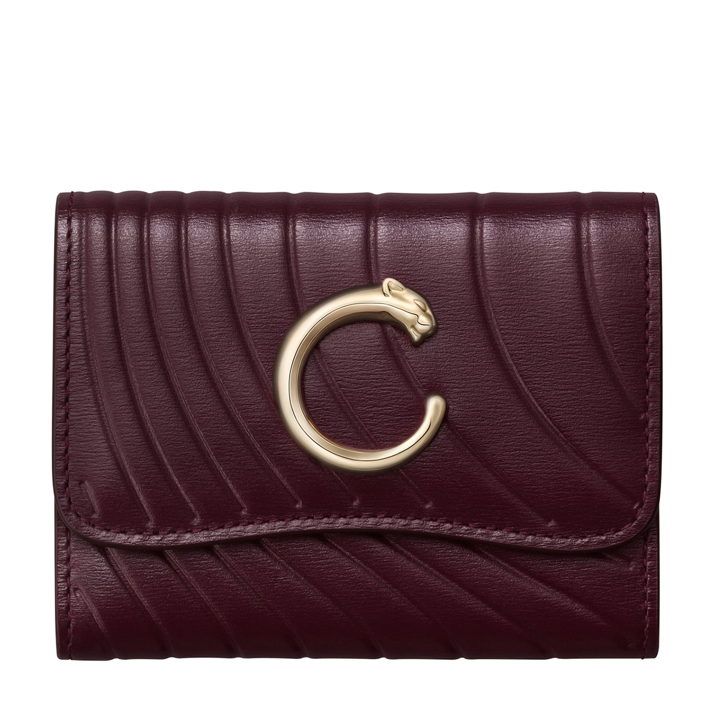 Burgundy Mini Leather Panthère de Cartier Wallet
