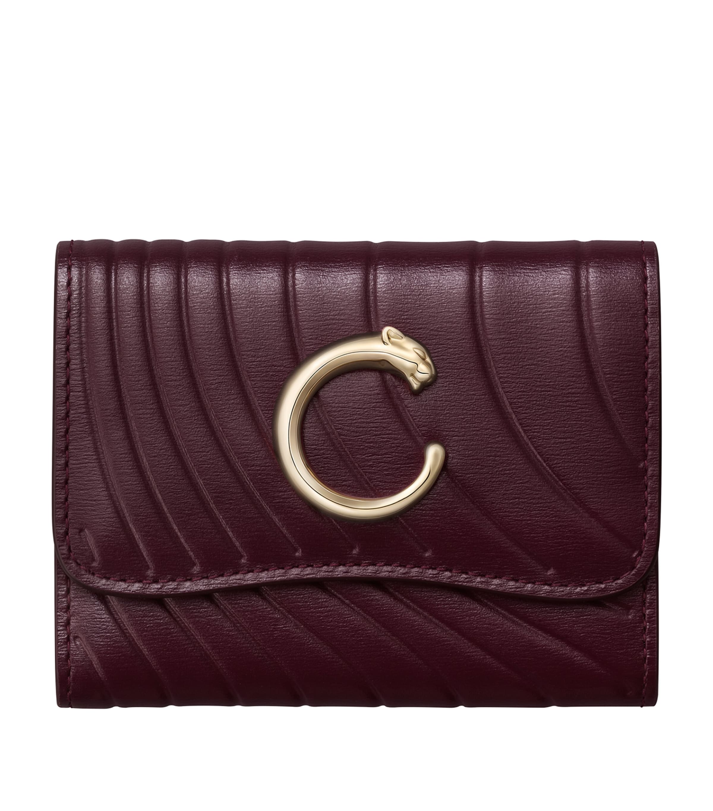 Burgundy Mini Leather Panthère de Cartier Wallet
