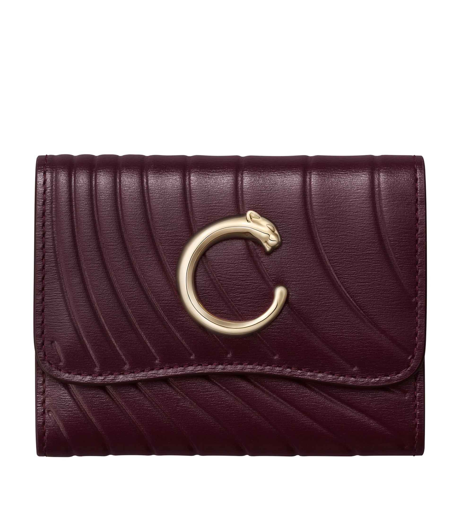 Burgundy Mini Leather Panthère de Cartier Wallet