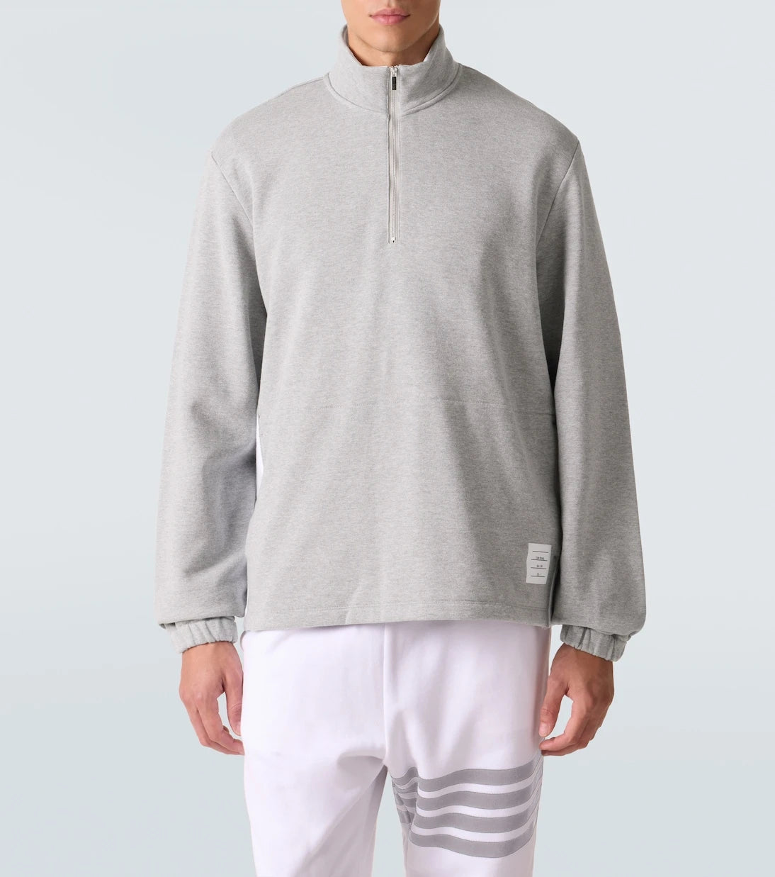 Thom Browne - 4-Bar cotton jersey half-zip sweatshirt