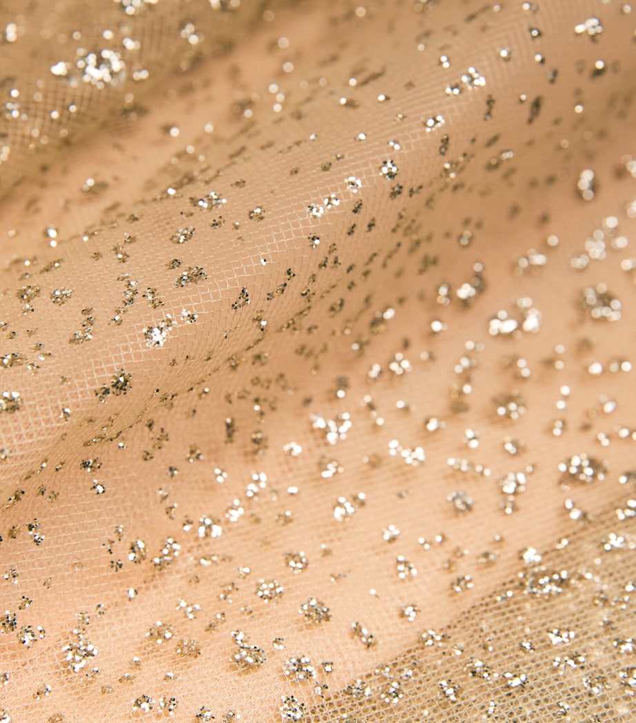 Sandra Mansour Gold Tulle Glitter Nuageux Gown