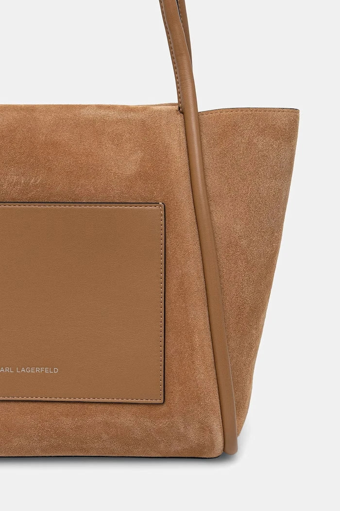 Karl Lagerfeld чанта tote дамска от велур K/AUTOGRAPH