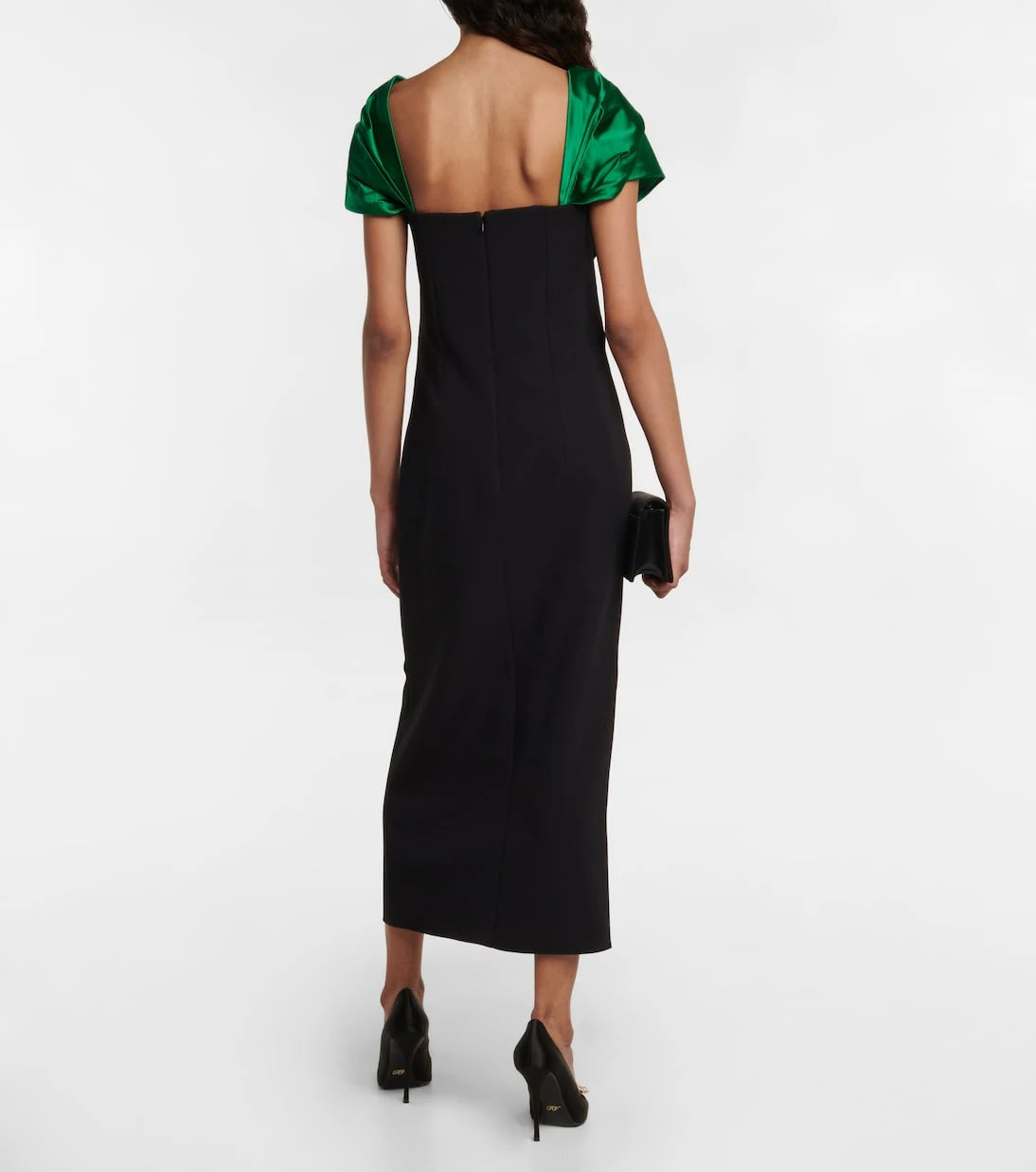 Safiyaa - Diane satin-trimmed midi dress