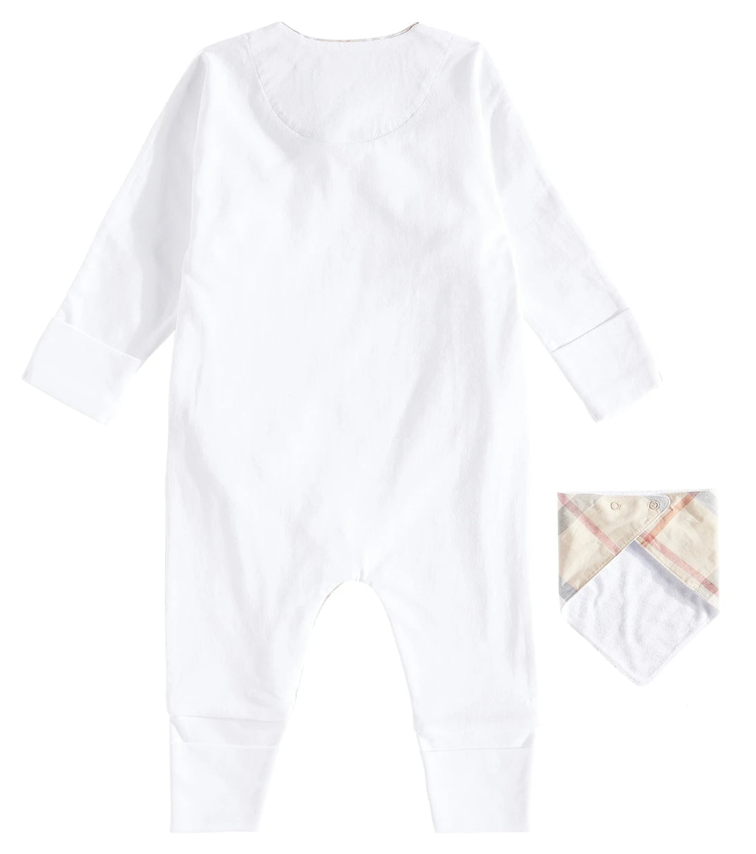 Burberry Kids - Baby cotton playsuit and bib set