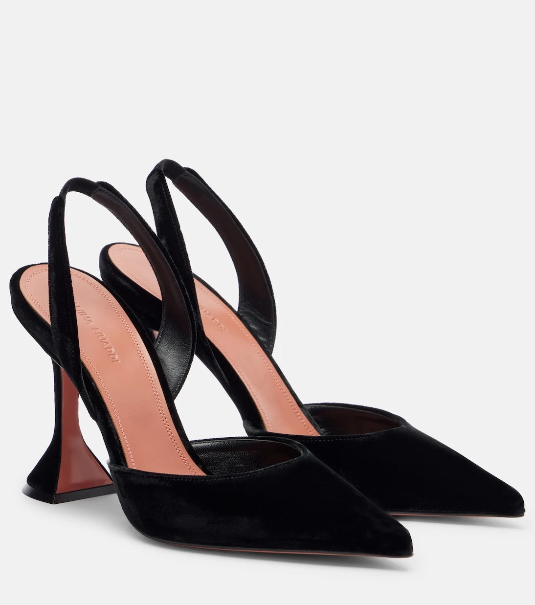 Amina Muaddi - Holli 95 velvet slingback pumps