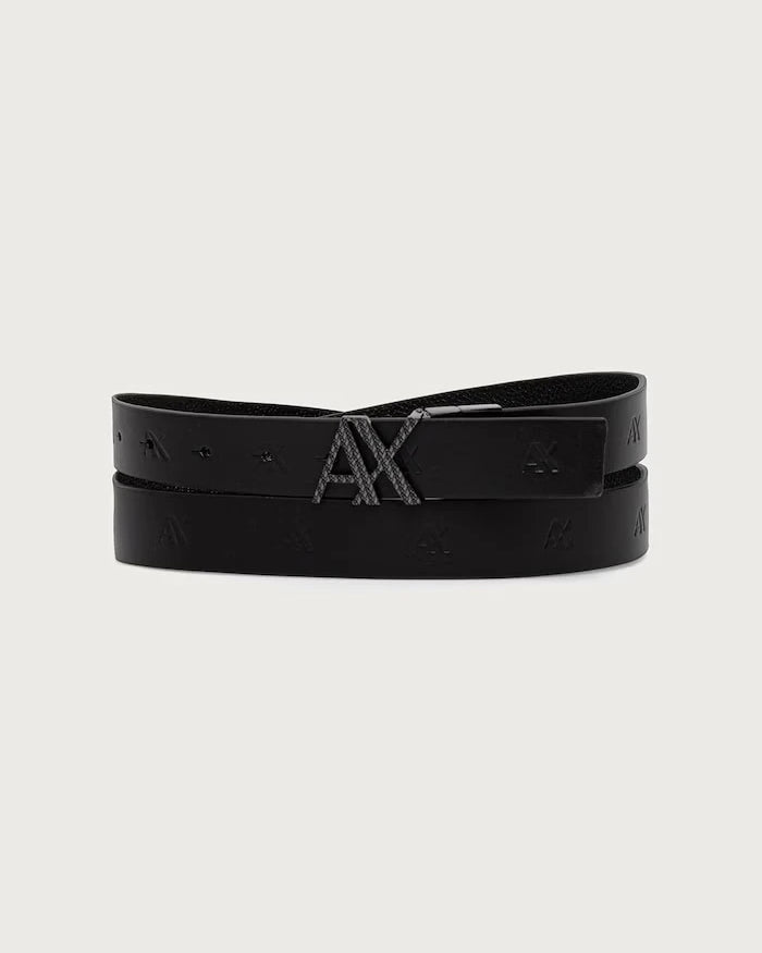 Armani Exchange çift taraflı erkek deri kemer