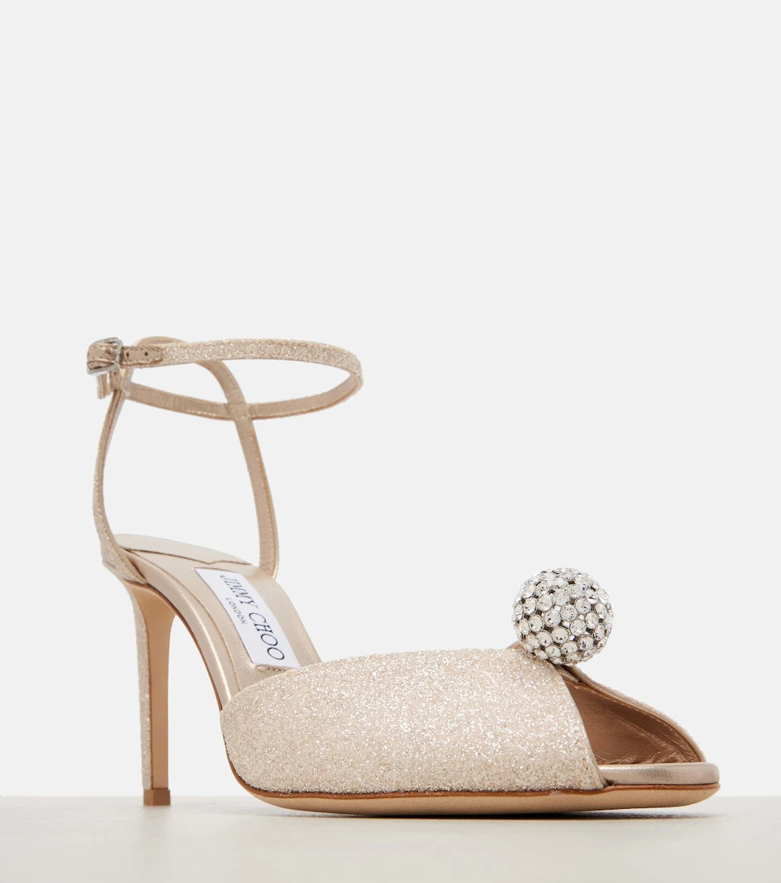 Jimmy Choo - Sacora 85 glitter peep-toe sandals