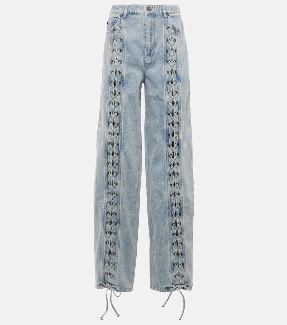 Rotate - Lace-detail straight jeans
