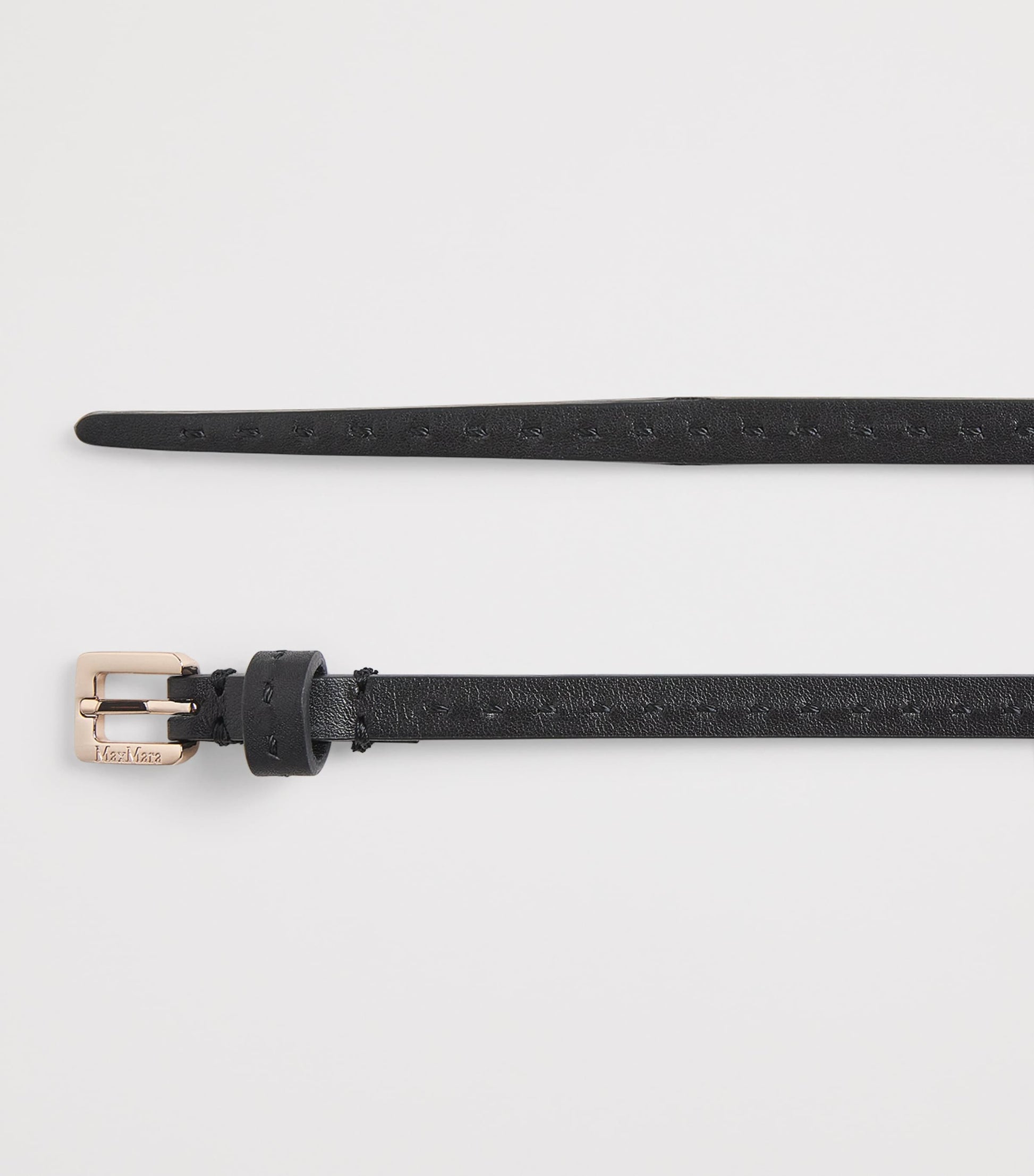 Black Leather Logo Belt