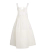 Ivory Linen-Silk Corset Midi Dress