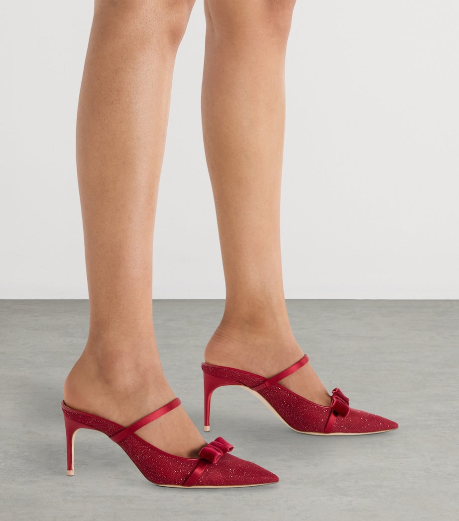 Glittered Aurora Heeled Mules 70