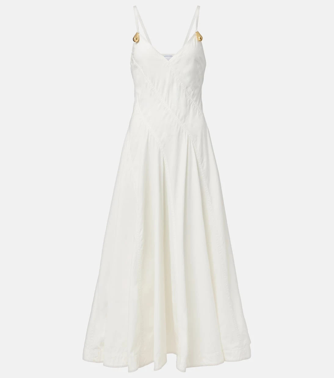 Bottega Veneta - Paneled cotton-blend midi dress