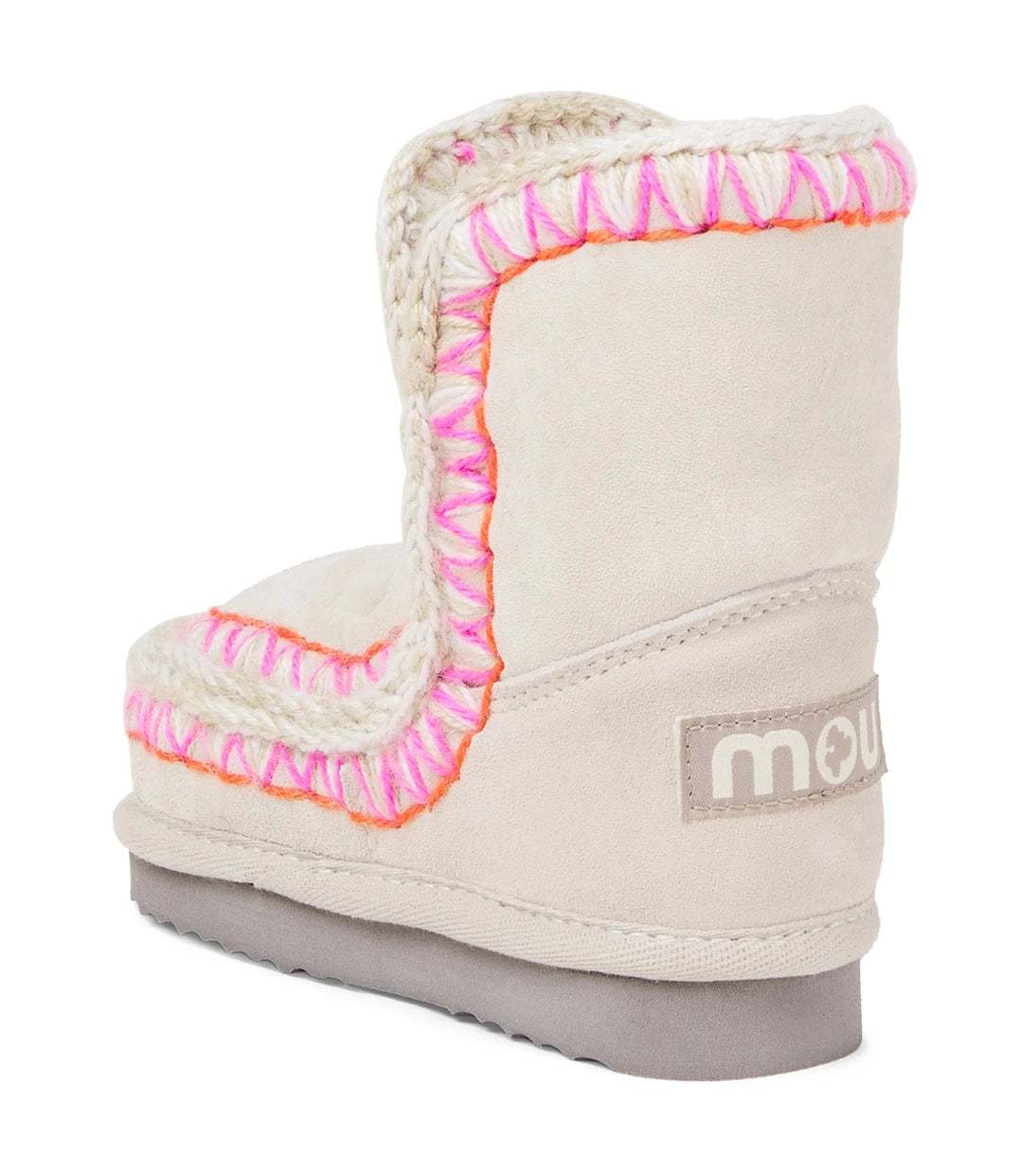 Mou Kids - Embroidered shearling-lined suede boots