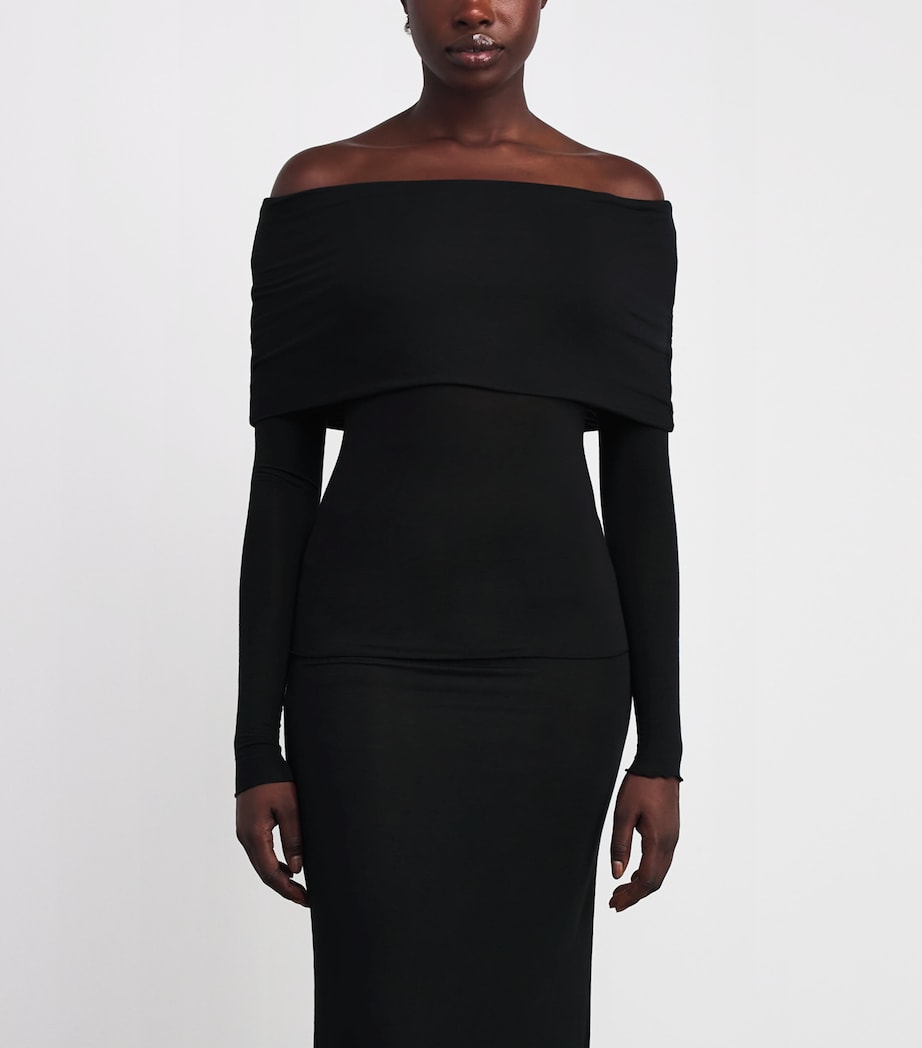 Sheer Modal Off-The-Shoulder Top