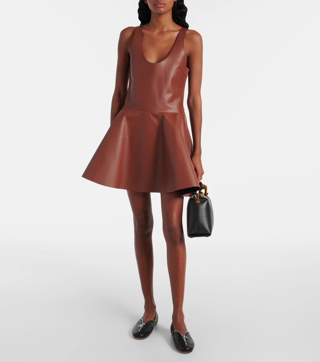JW Anderson - Peplum leather minidress