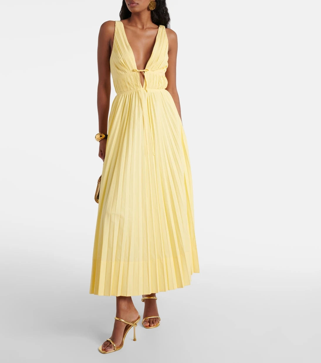 Simkhai - Stephanie plissé cotton-blend maxi dress